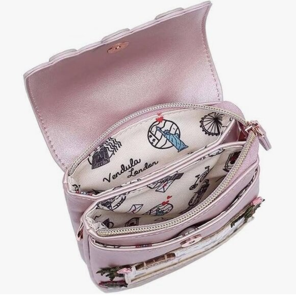 Vendula London Darling Dance Studio Mobile Phone Pouch Crossbody Pink - Picture 4 of 8